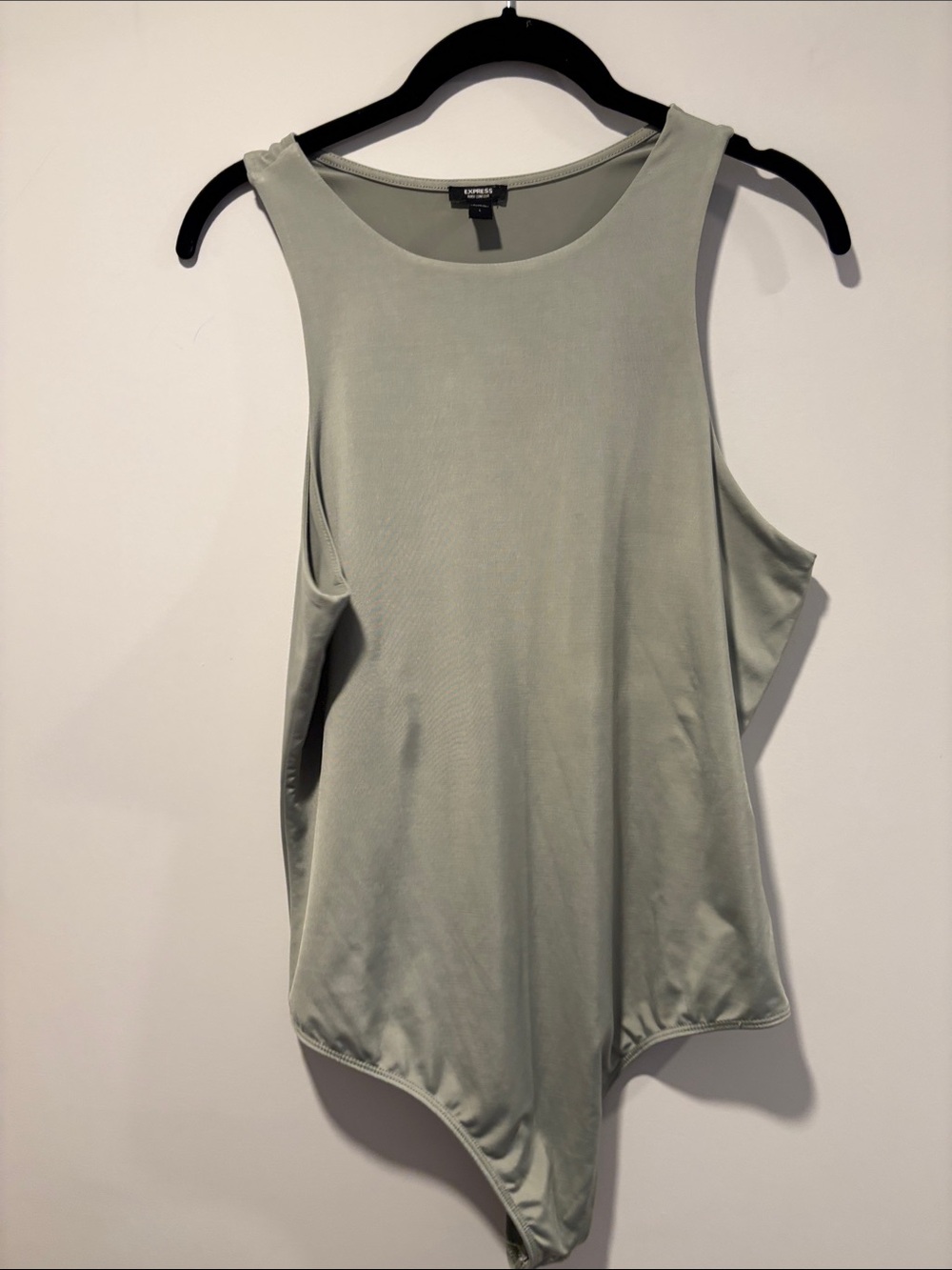 Express Sage Green Sleeveless Scoop Neck Bodysuit